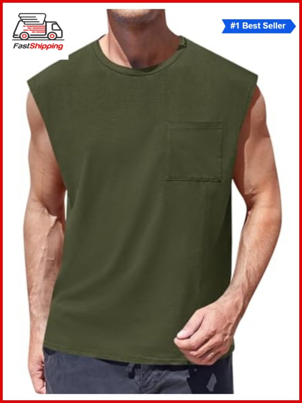 ✨ ZIWOCH Tank Top Sleeveless Workout Gym Shirt with Pocket
